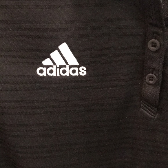 Adidas Black Polo Shirt Womens Size Large Climate Breathable Short Sleeves - Picture 2 of 7